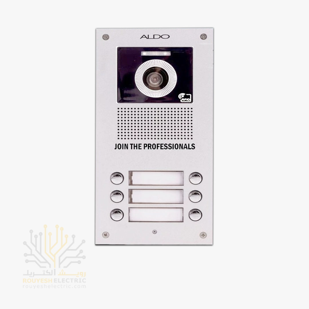 پنل ایفون تصویری برند الدو 6 واحدی مدل URF کارتی