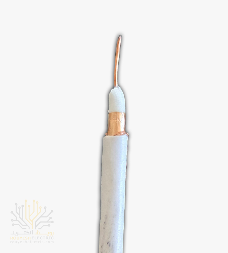 کابل آنتن برند تک کابل کرمان مدل فیروزه مغز رنگ مس 0/9 شیلد رنگ مس 48 رشته 100 متری