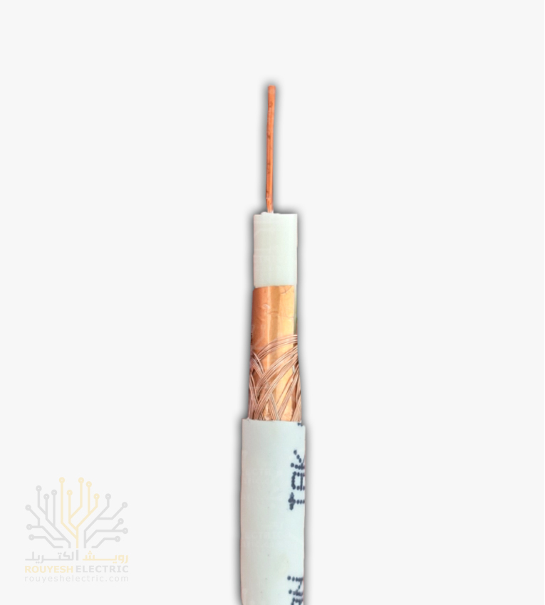 کابل آنتن برند تک کابل کرمان مدل فیروزه مغز رنگ مس 0/9 شیلد رنگ مس 48 رشته حلقه 600 متری