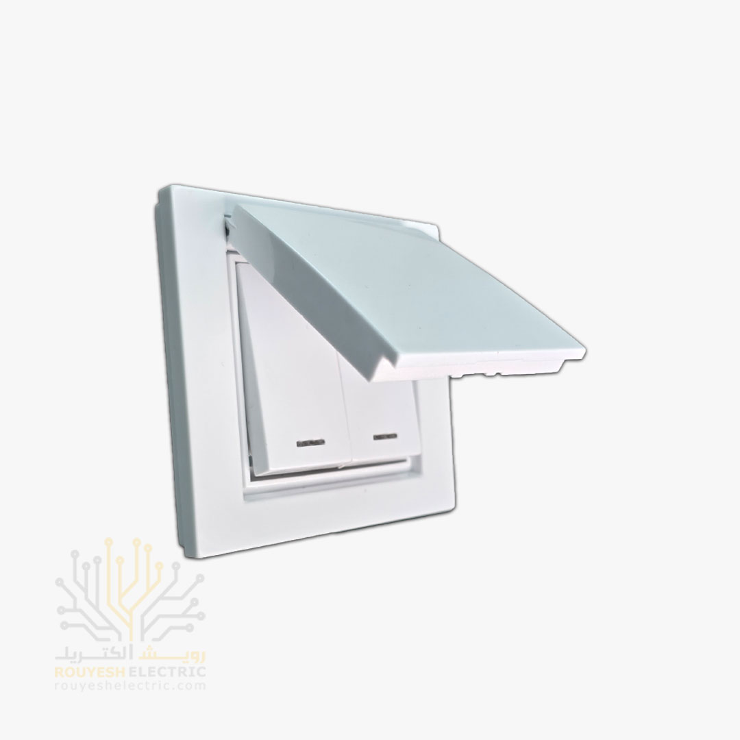 کلید دوپل درب دار توکار برند بکر مدل آسان سفید