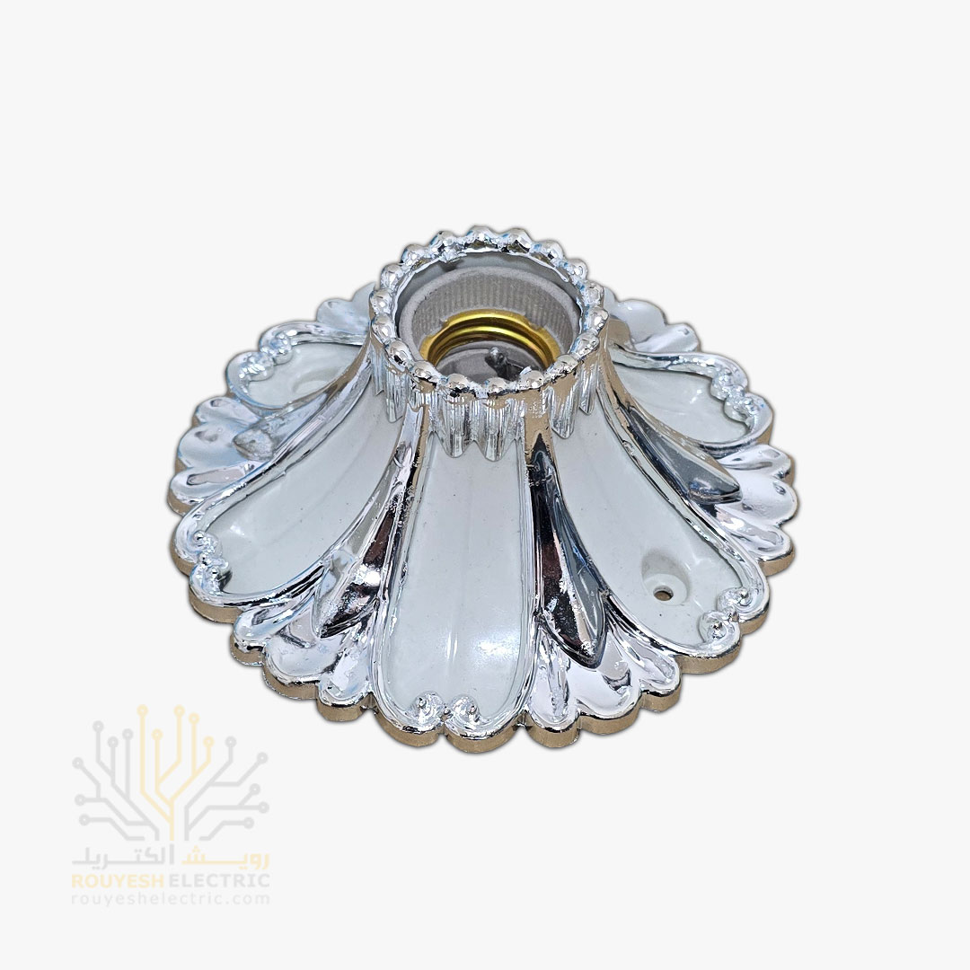 سرپیچ سقفی برند نور فرد مدل افروز رنگ سفید نقره ای