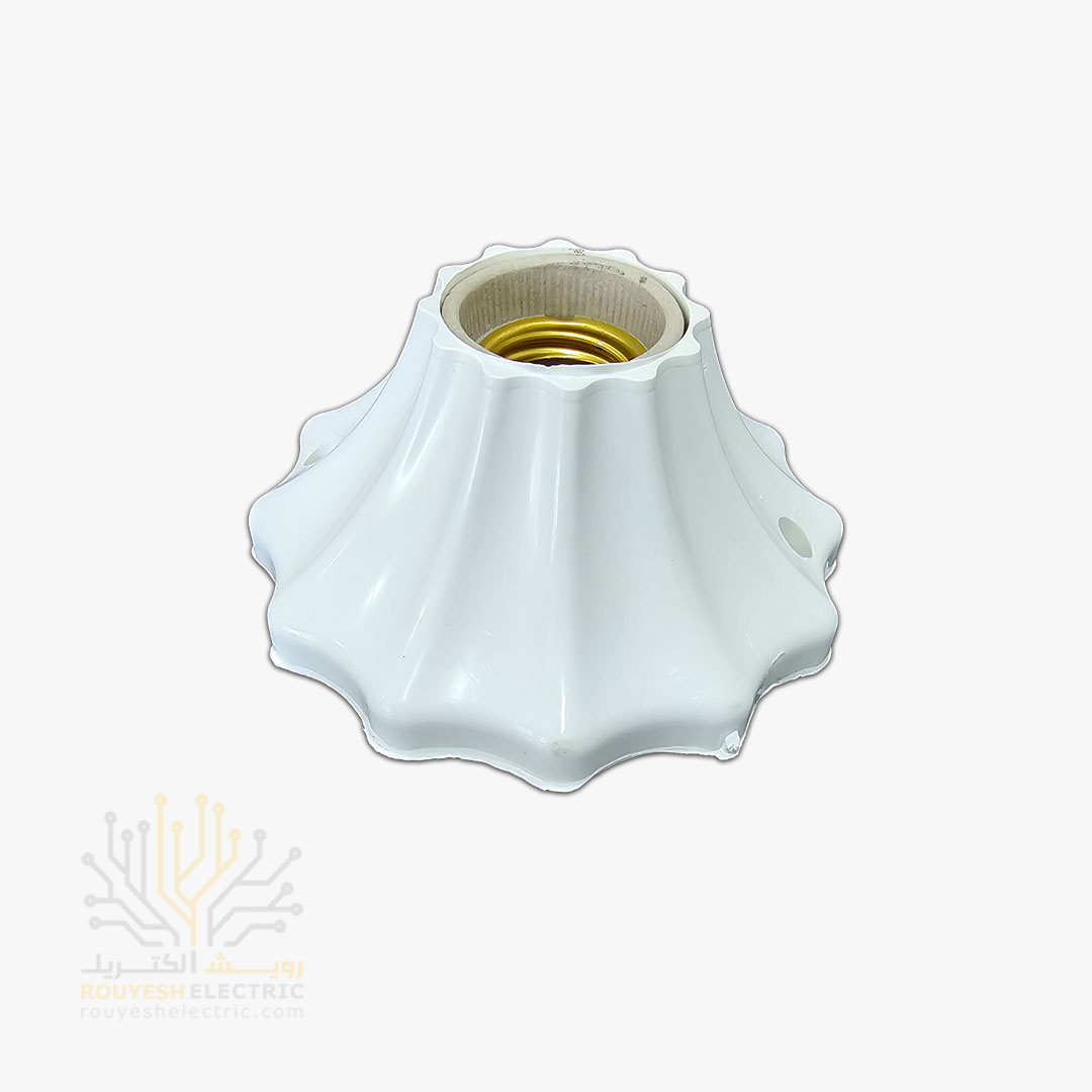 سرپیچ سقفی برند نورسان مدل گل رنگ سفید