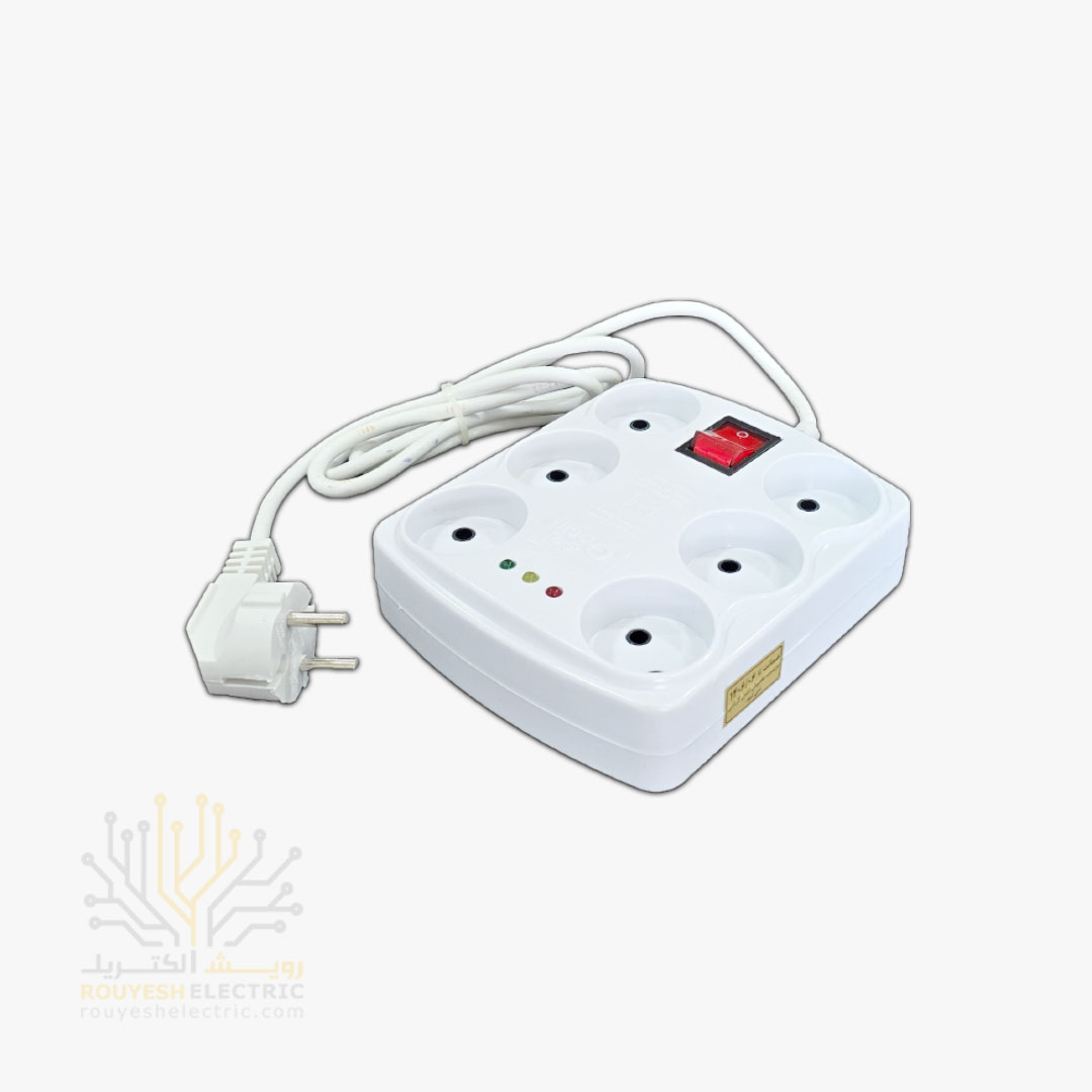 محافظ برق کامپیوتر برند افق مدل 602 شش خانه استاندارد 1/4 متری