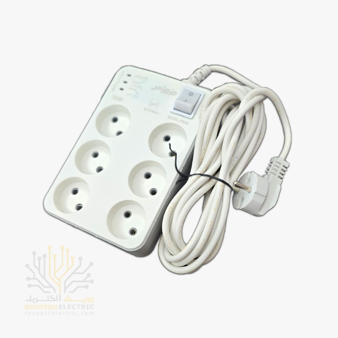 محافظ برق کامپیوتر برند فروزش مدل FR600 کلید دار شش خانه 1/8 متری