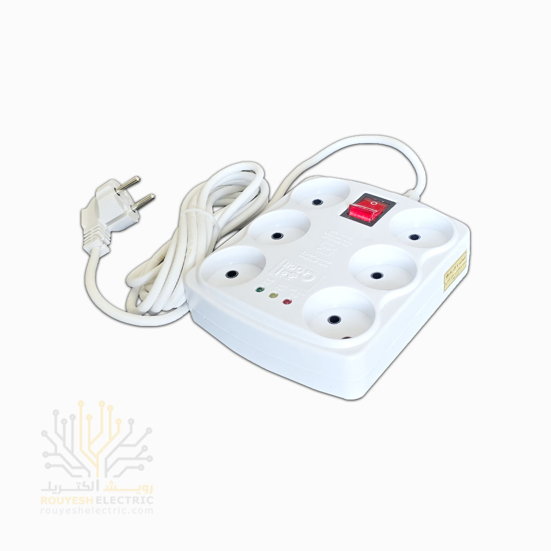 محافظ برق کامپیوتر برند افق مدل 602 شش خانه استاندارد 3 متری