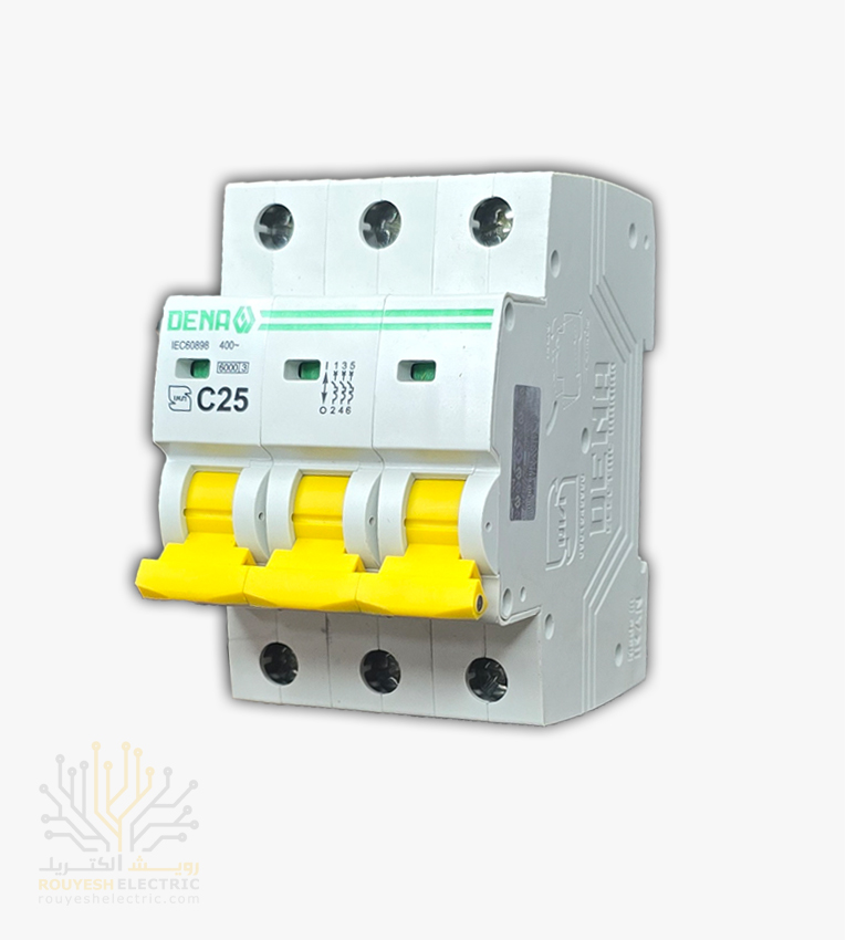 فیوز مینیاتوری سه فاز برند دنا 25 آمپر