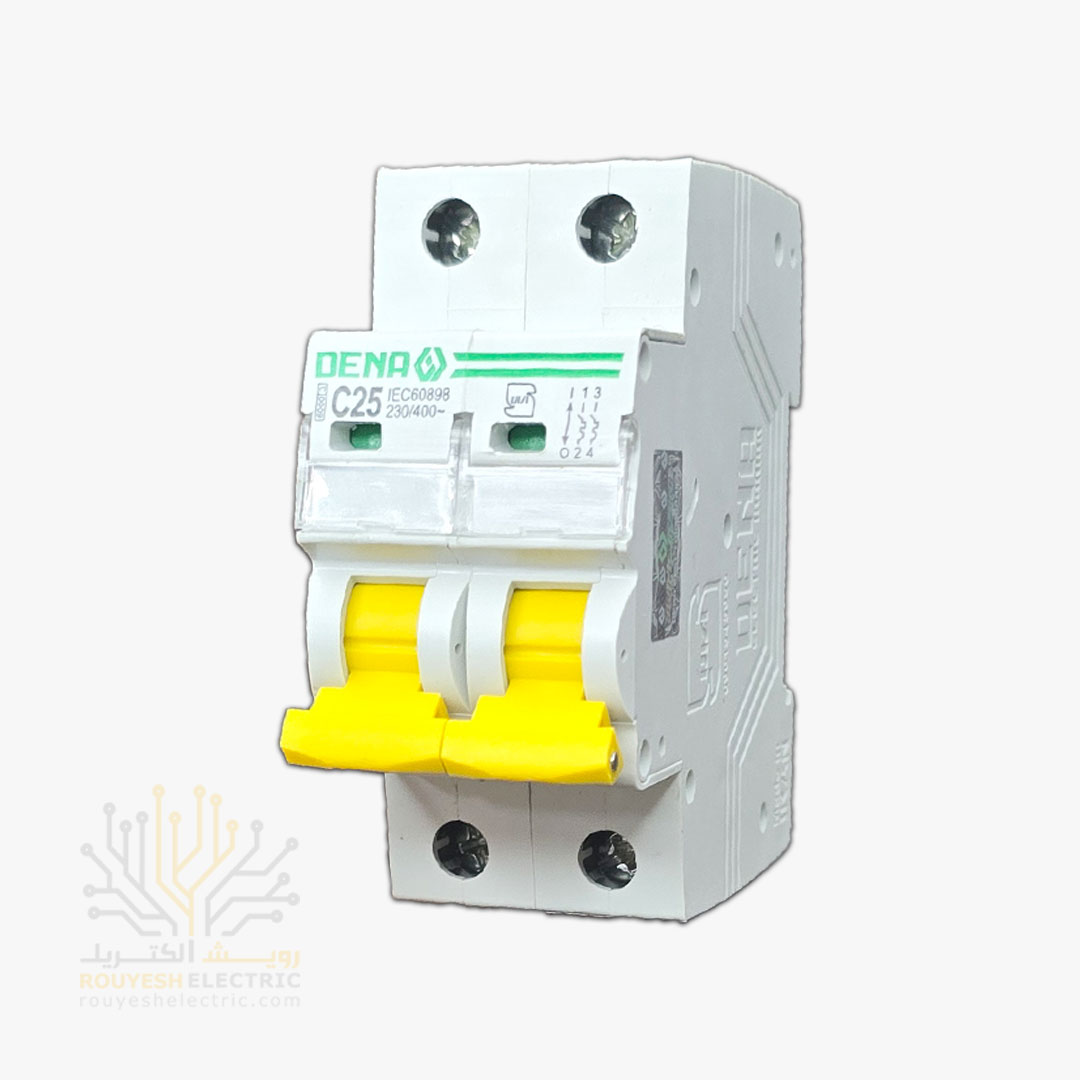 فیوز مینیاتوری دو فاز برند دنا 25 آمپر