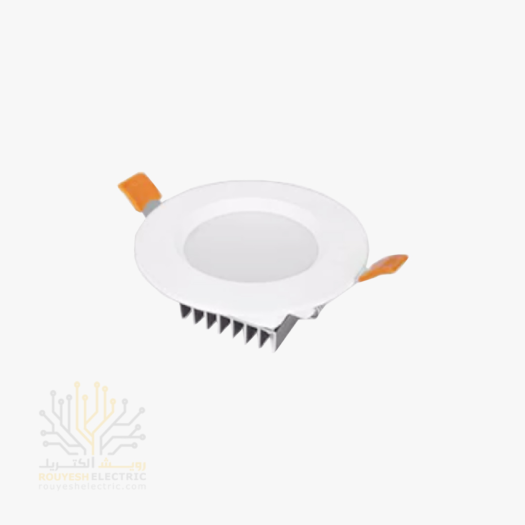 پنل سقفی توکار بک لایت 7 وات برند پارس شعاع توس مدل سولاریس دایره بدون درایور بدنه پلاستیکی نچرال