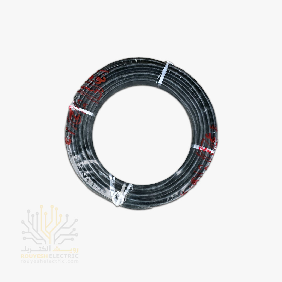 کابل برق نمره 2x1 برند نوید استاندارد حلقه 100 متری