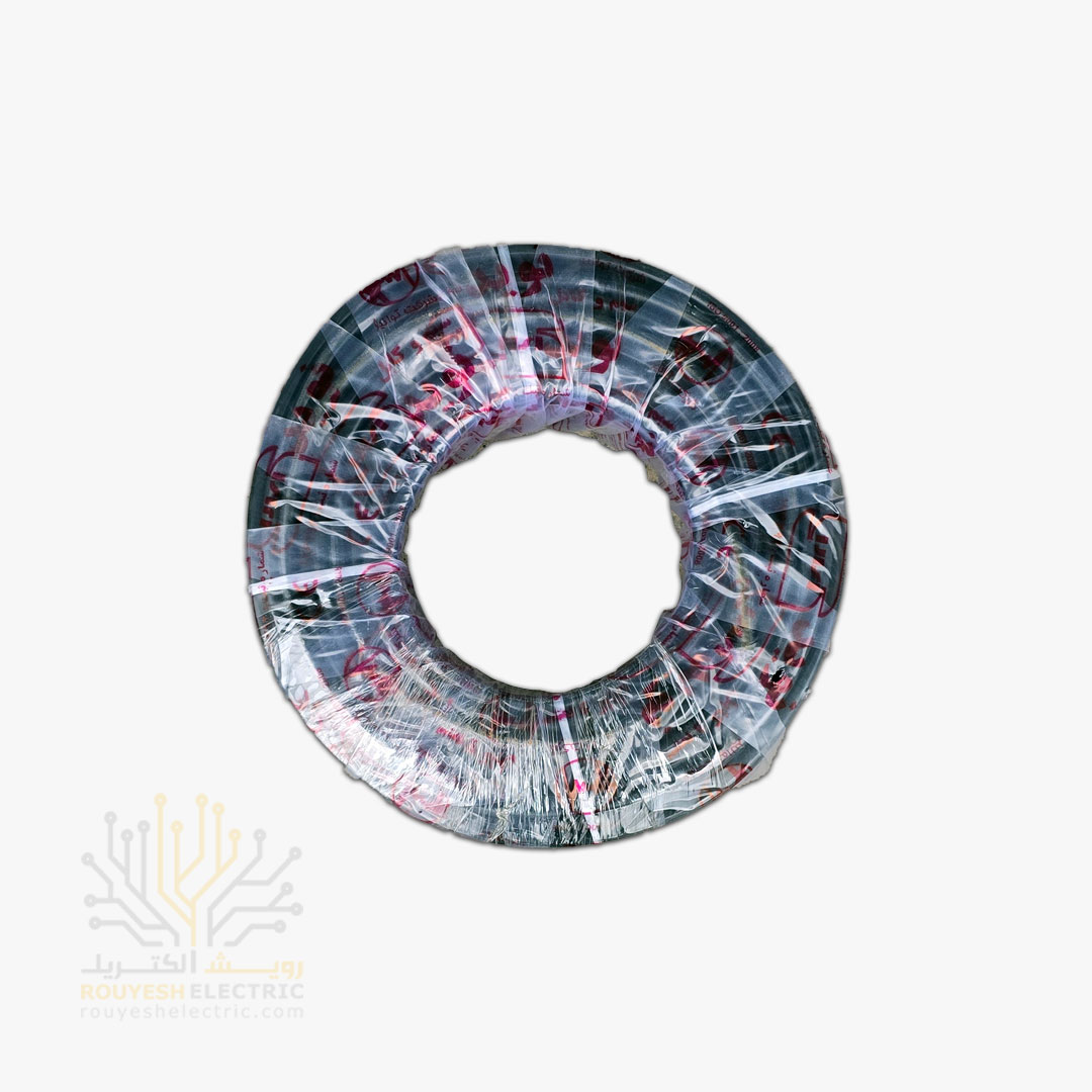 کابل برق نمره 2x6 برند نوید استاندارد حلقه 100 متری