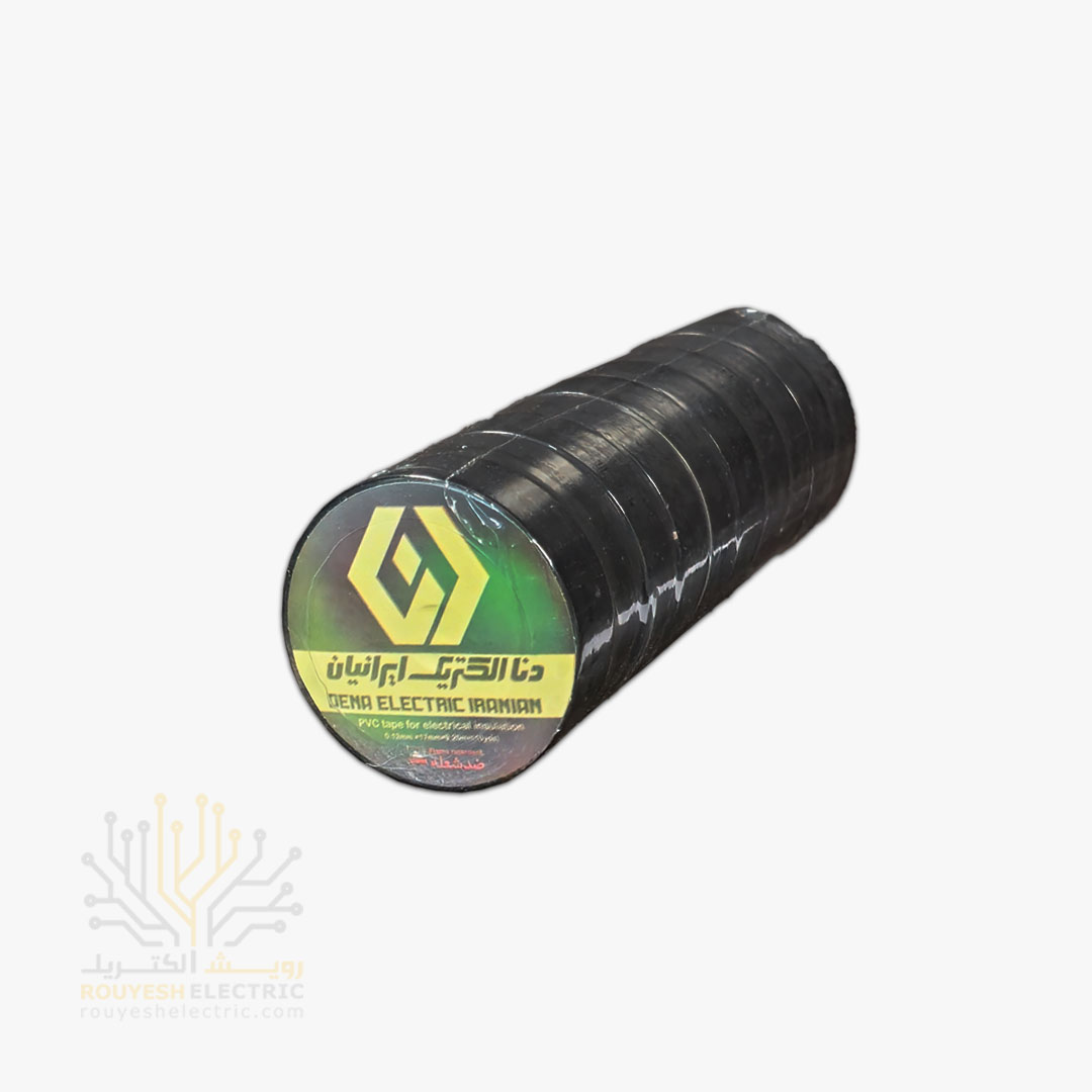 نوار چسب برق برند دنا الکتریک ضد شعله 10 یاردی رنگ مشکی