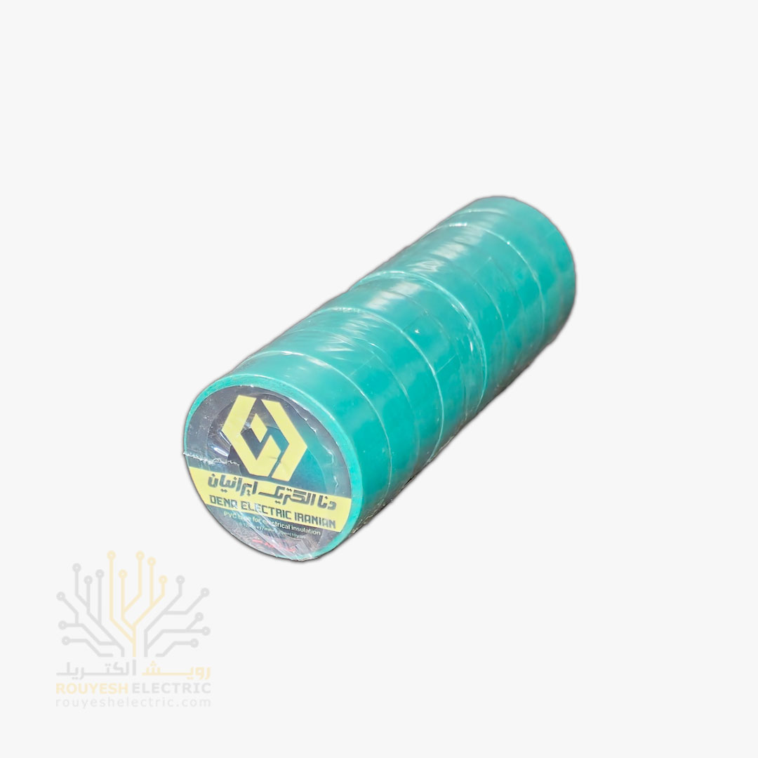 نوار چسب برق برند دنا الکتریک ضد شعله 10 یاردی رنگ سبز