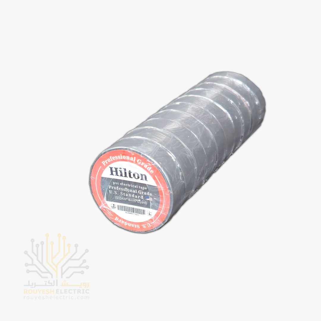 نوار چسب برق برند هیلتون 10 یاردی رنگ طوسی