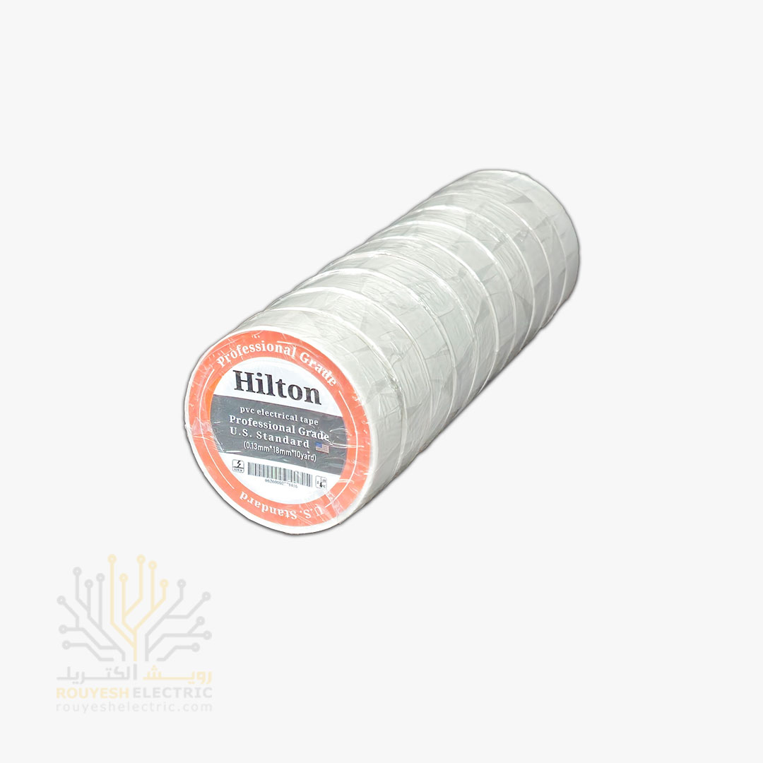 نوار چسب برق برند هیلتون 10 یاردی رنگ سفید