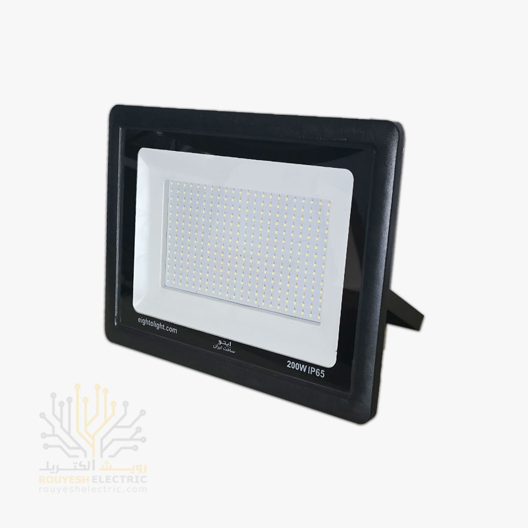 پروژکتور 200 وات SMD برند ایتولایت بدنه مشکی مهتابی بدون درایور