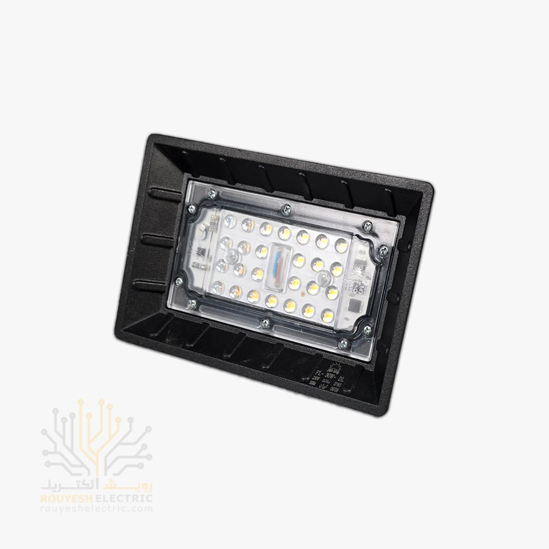 پروژکتور 30 وات SMD برند پارس شعاع والانور مدل آرتمیس بدنه مشکی