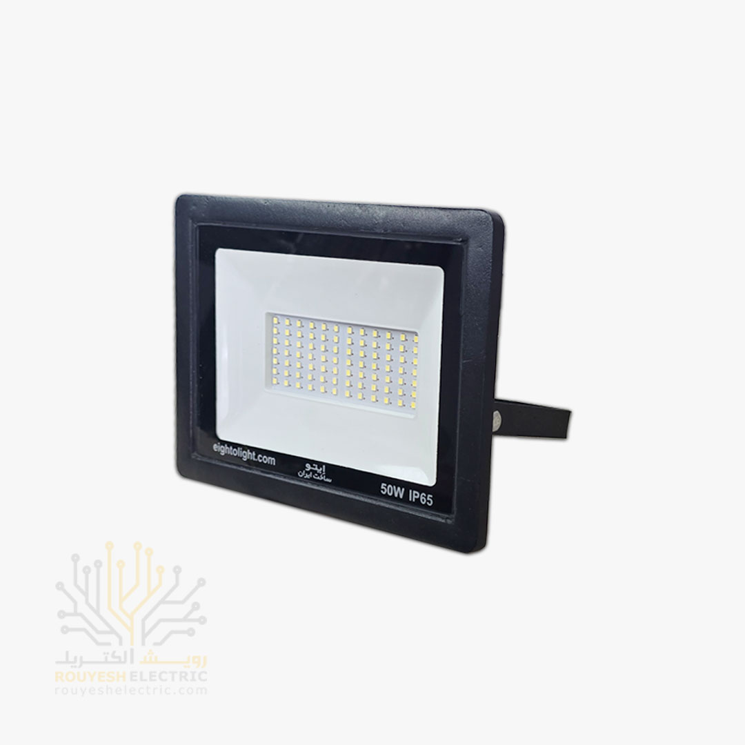 پروژکتور 50 وات SMD برند ایتولایت بدون درایور بدنه مشکی مهتابی