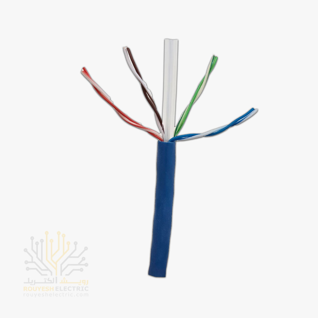 کابل شبکه cat six برند تک کابل کرمان مدل لگرند بدون شیلد utp کارتن 305 متری