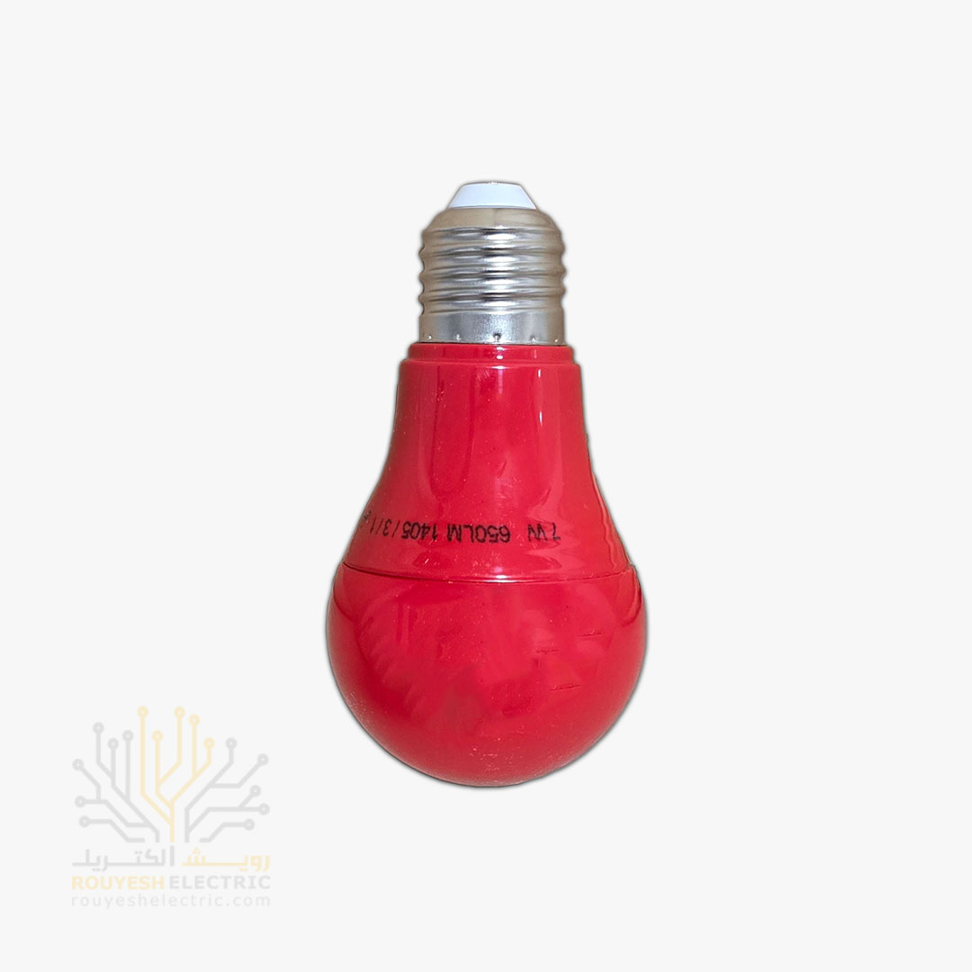 لامپ ال ای دی 7 وات حبابی برند فروزش قرمز
