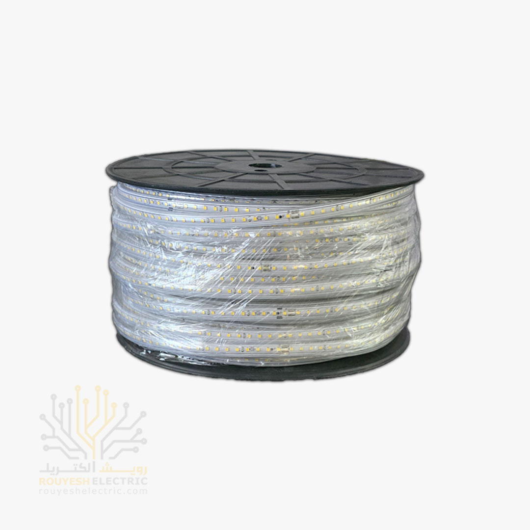 ریسه شلنگی وایرلس برند شارو لایت 28x35 تک لاین تراکم 120 برش 20 سانت 10 میل رنگ یاسی 100 متری