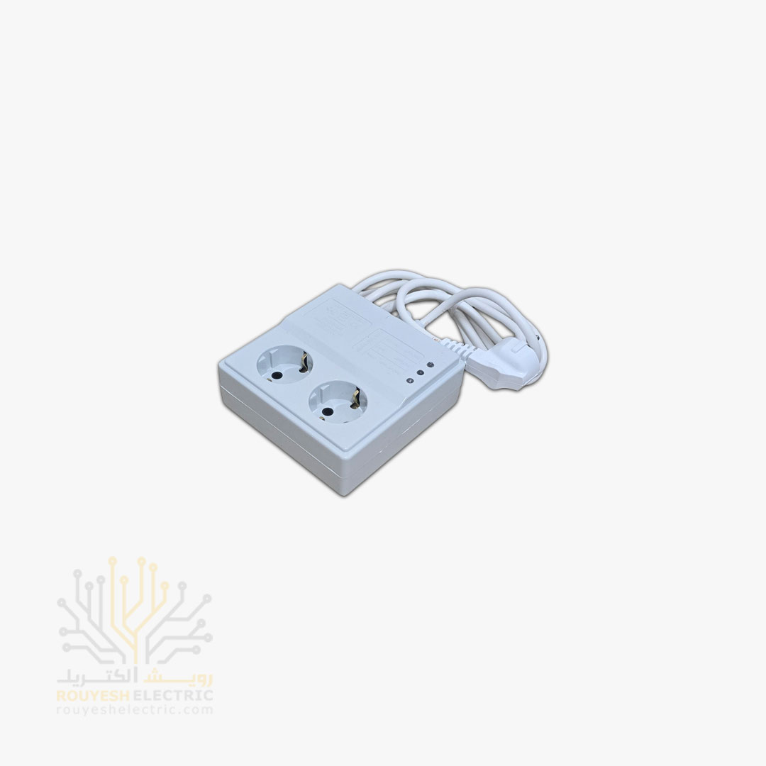 محافظ برق یخچال برند پارت الکتریک کد 903 دو خانه ارتدار مغزی سرامیک 10 آمپر آنالوگ 1/8 متری