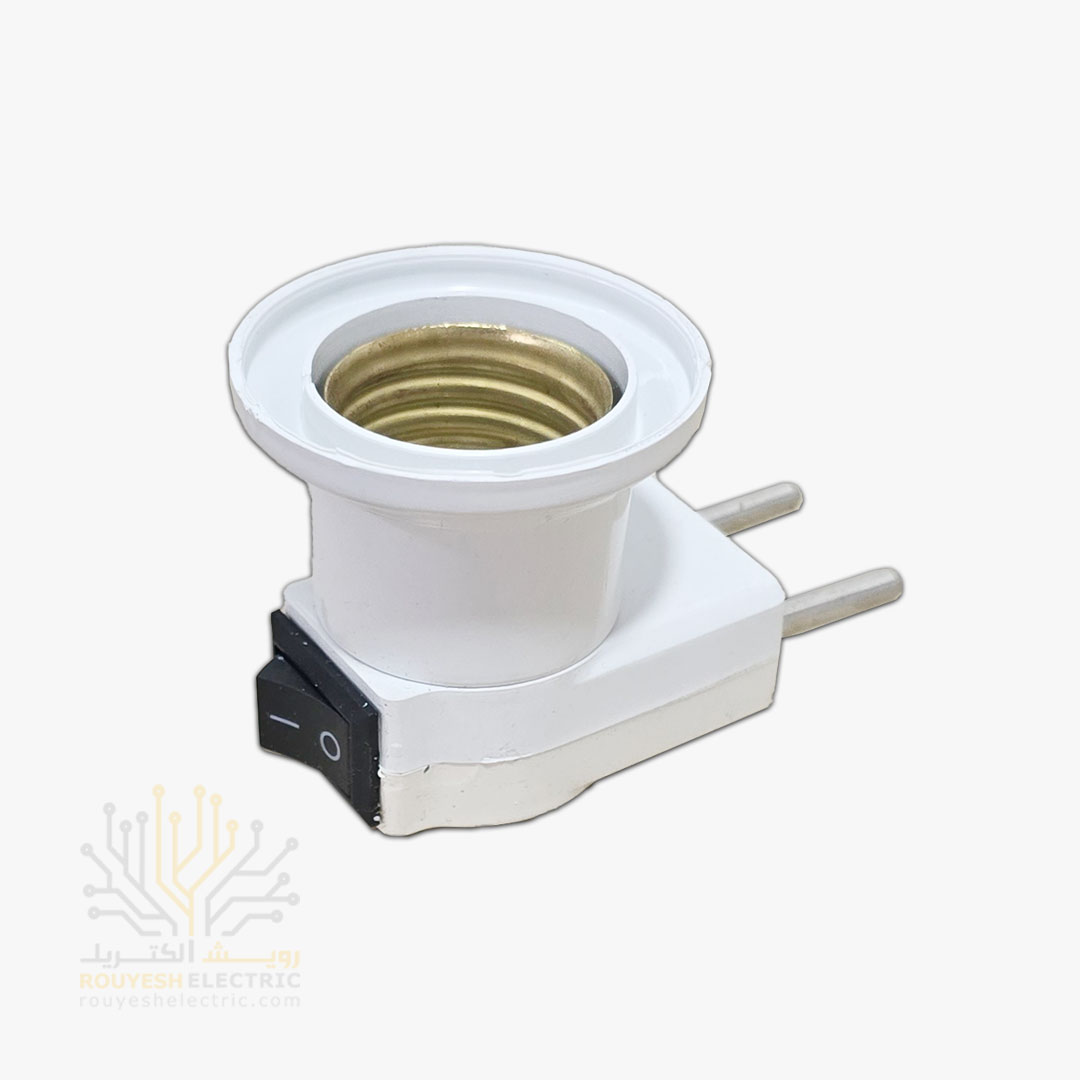 سرپیچ لامپ دوشاخه دار برند پاور کلید دار ایرانی