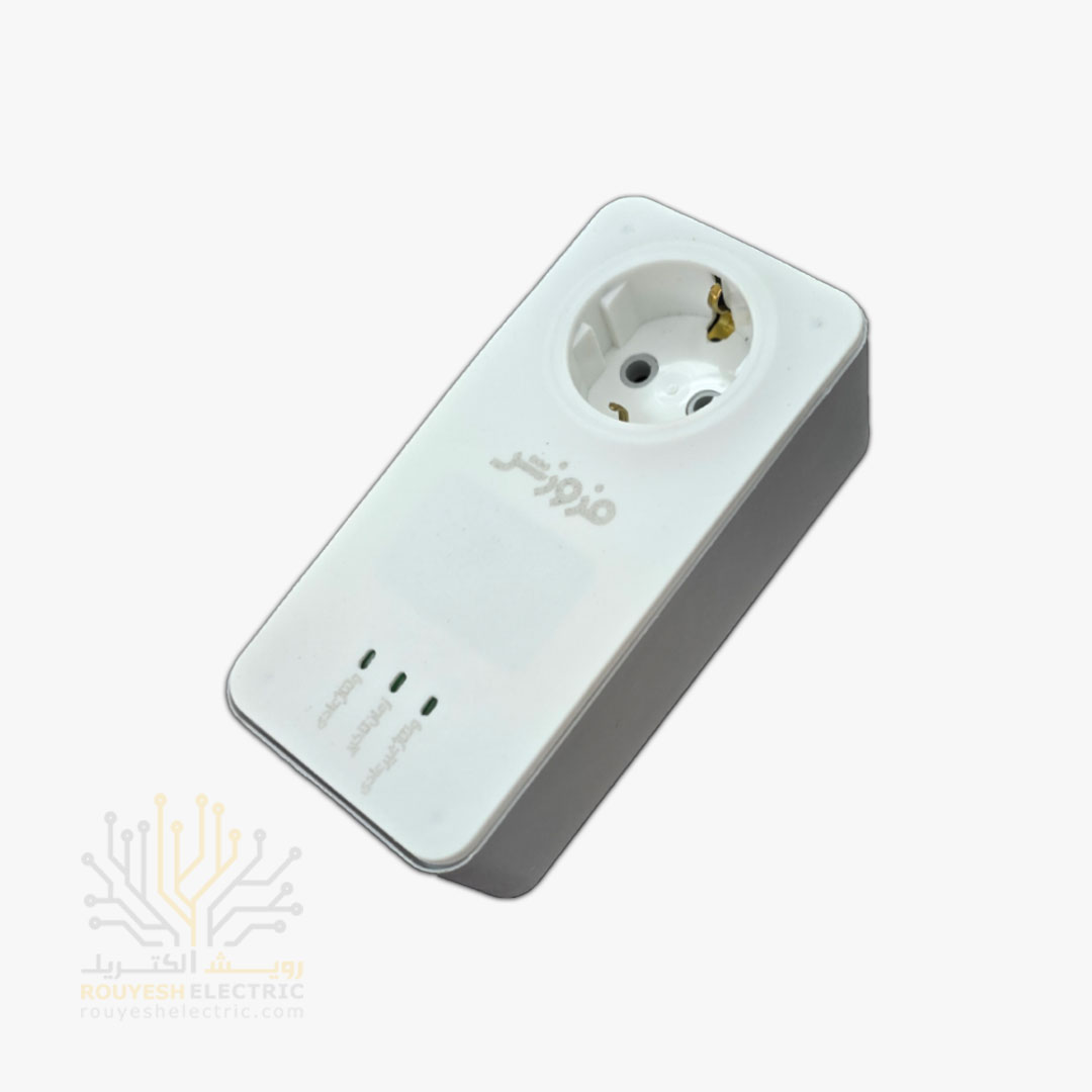 محافظ برق یخچال دیواری تک خانه برند فروزش مدل DG125 ارتدار کلید دار بدنه سفید دیجیتال