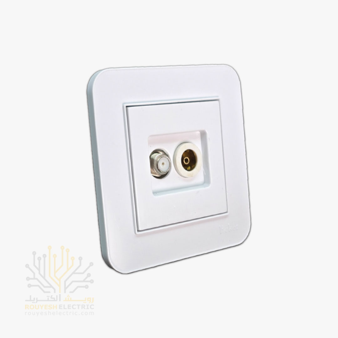 پریز آنتن ماهواره توکار برند بکر مدل آتا سفید