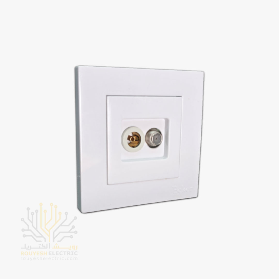 پریز آنتن ماهواره توکار برند بکر مدل آسان سفید