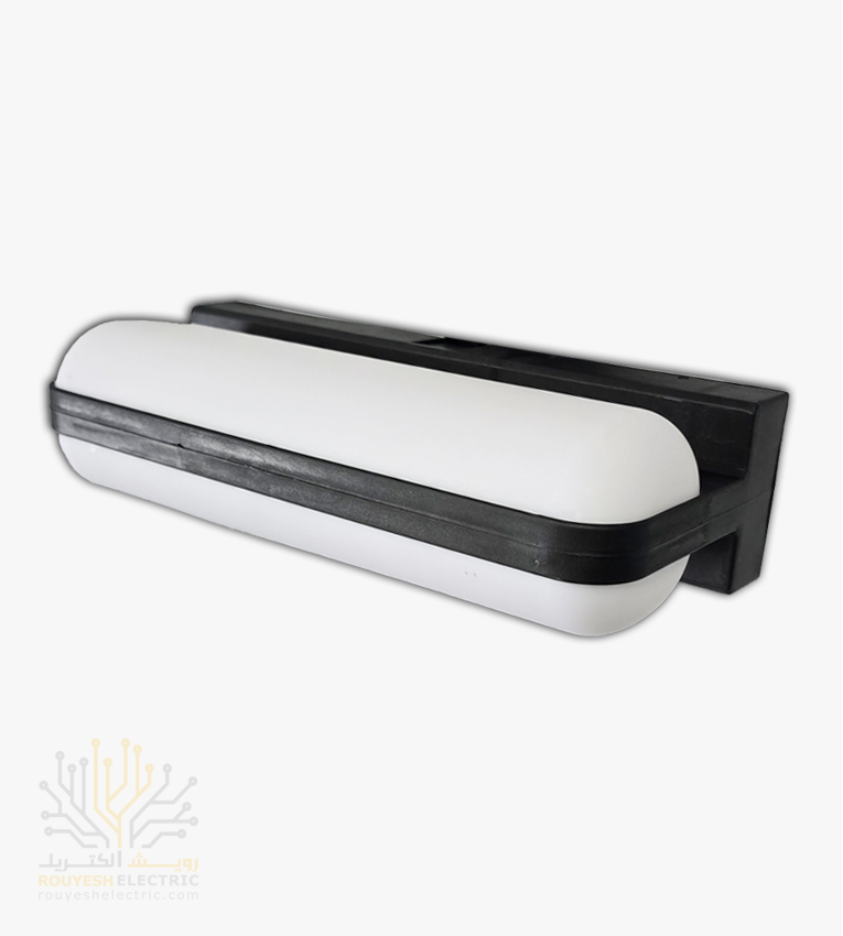 چراغ دیواری دکوراتیو 20 وات برند ایران مهر کد ایران 07 بدنه مشکی نور آفتابی