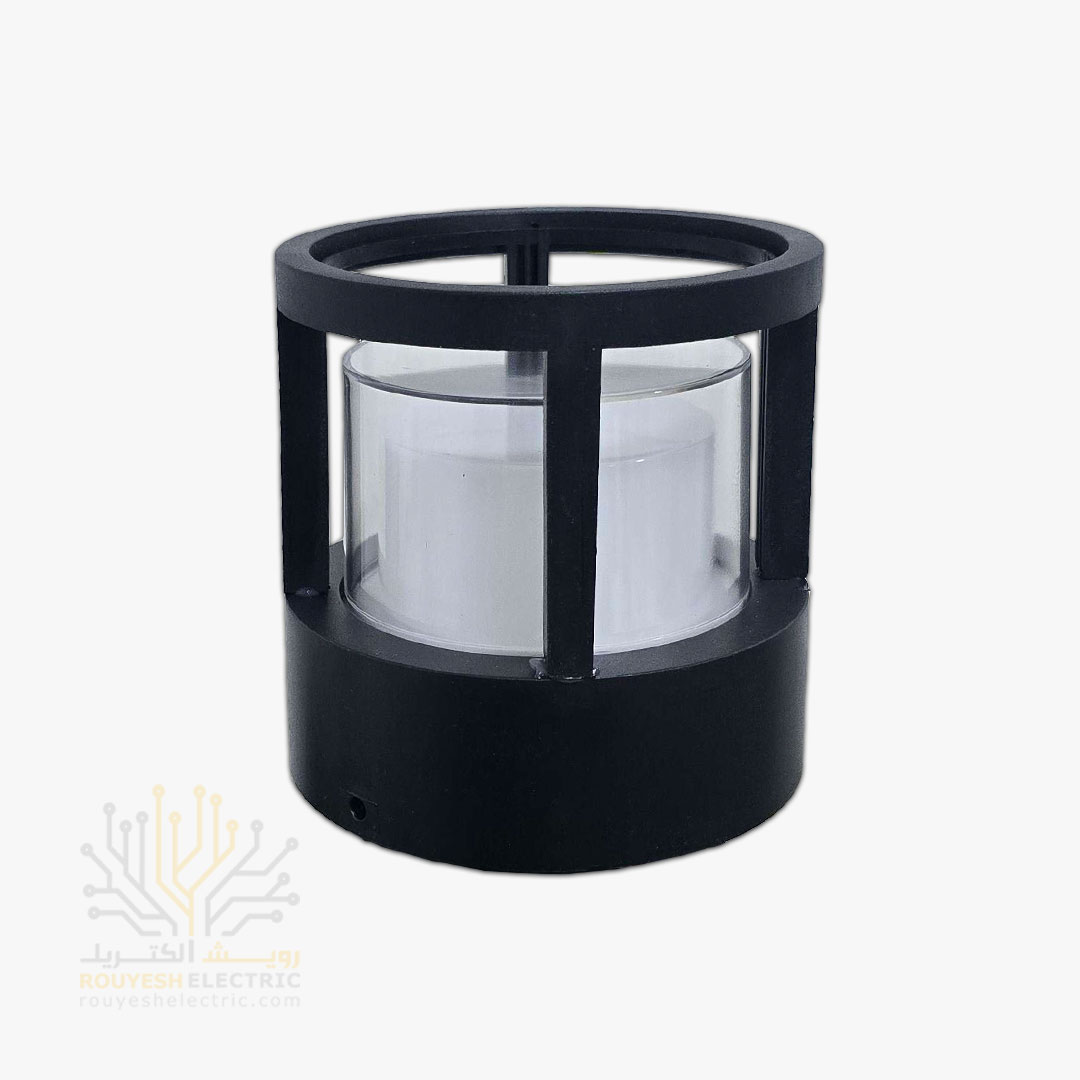 چراغ دیواری دکوراتیو 6 وات برند ایران مهر مدل استوانه یک طرفه کد ایران 35 بدنه مشکی نور آفتابی 6 ماه گارانتی