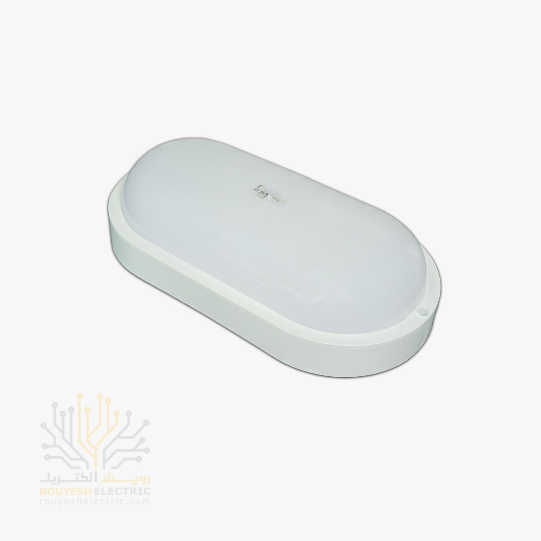 چراغ دیواری ال ای دی 25 وات برند زرین سیما مدل بیضی ضد آب IP65 مهتابی