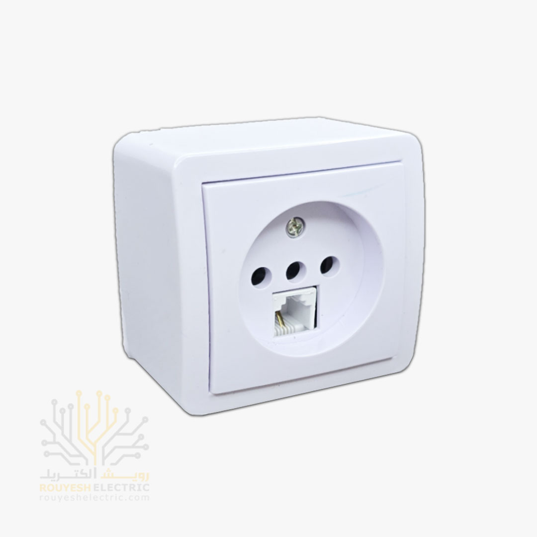 پریز تلفن دوکاره روکار برند بکر